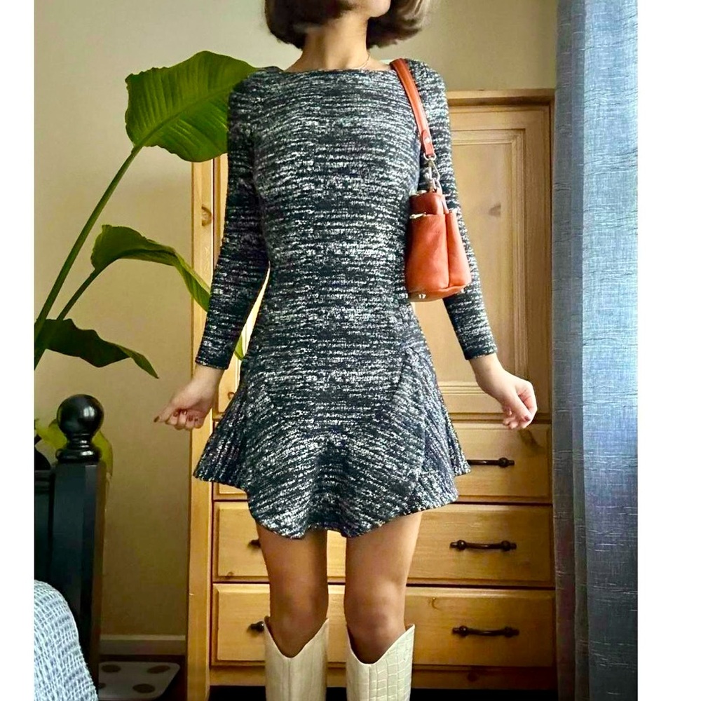Banana republic marled Ponte flounce dress